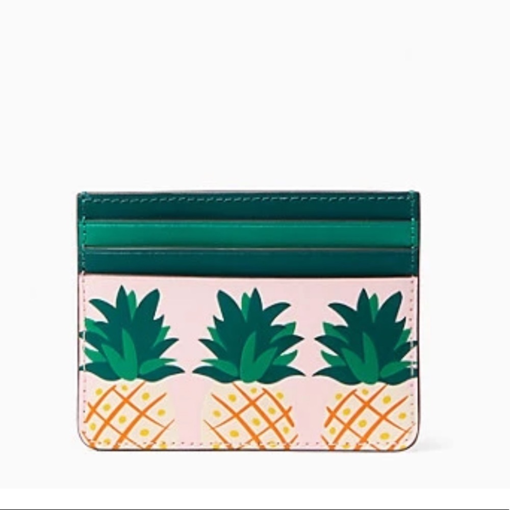Kate Spade Pineapple Small Slim Card Holder Pink